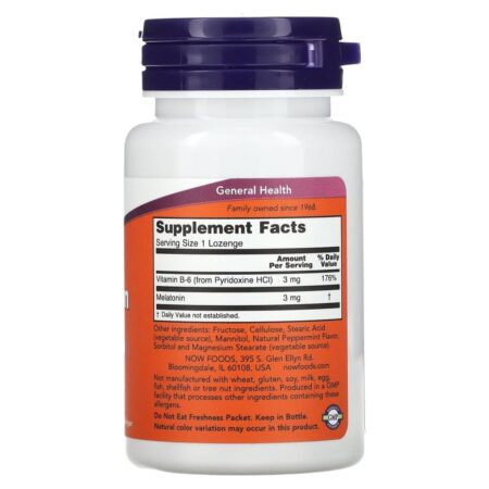 NOW Foods Melatonina 3 mg 90 Pastilhas - Imagem 2
