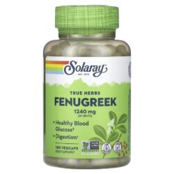 Solaray Ervas Verdadeiras Fenacho 180 VegCaps (620 mg por Cápsula)