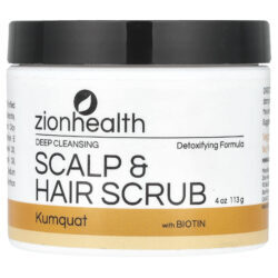 Zion Health Esfoliante para Couro Cabeludo e Cabelos com Biotina Kumquat 113 g (4 oz)