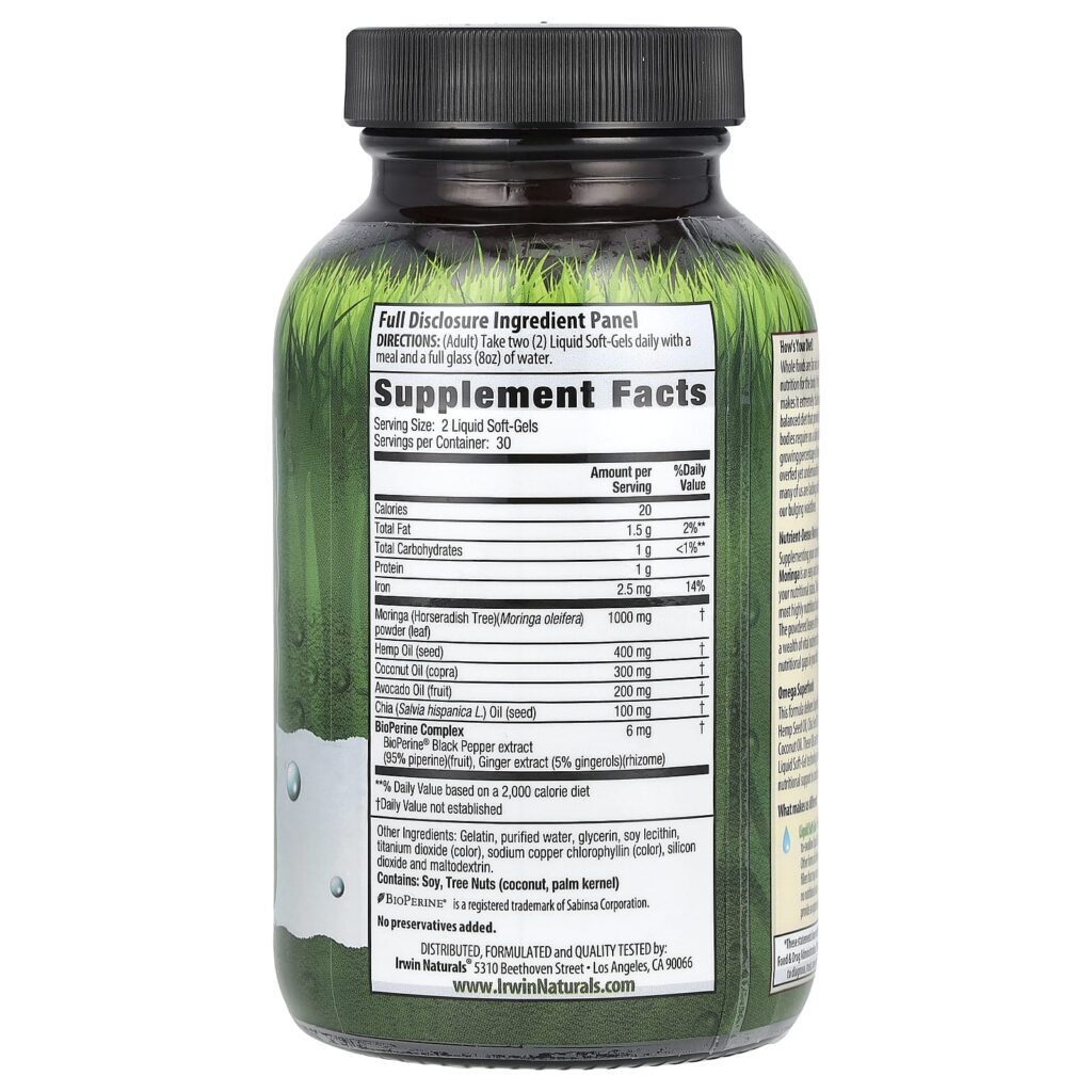 Irwin Naturals Poderosa Moringa 60 Soft-Gels Líquidas - Imagem 2