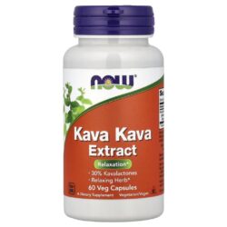 NOW Foods Extrato de Kava Kava 60 Cápsulas Vegetais (250 mg por Cápsula)