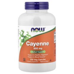 NOW Foods Caiena 500 mg 250 Cápsulas Vegetais