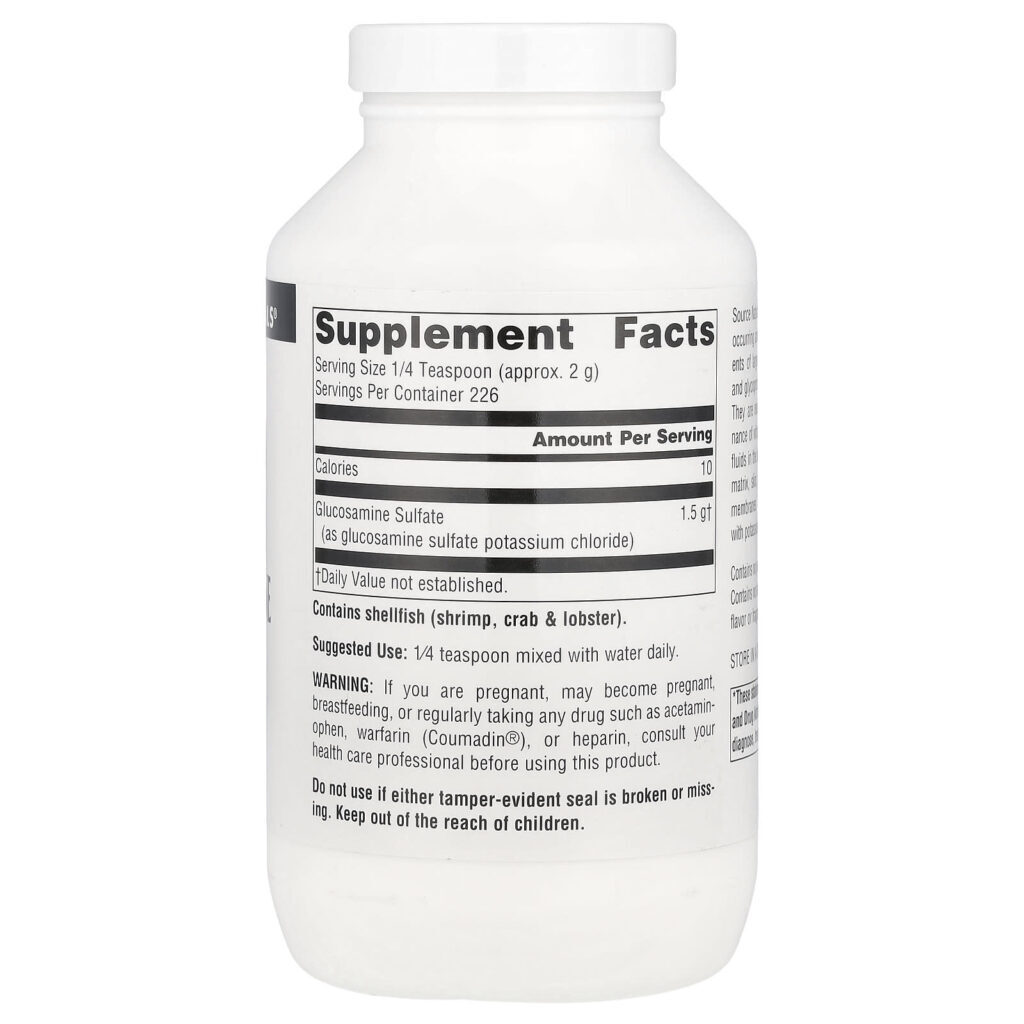 Source Naturals Sulfato de Glicosamina em Pó Sem Sódio 453 5 g (16 oz) - Imagem 2