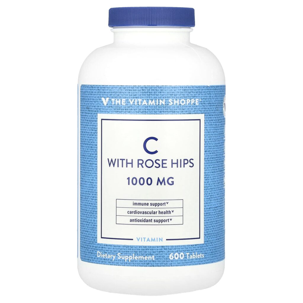 The Vitamin Shoppe Vitamina C com Rosa-Mosqueta 600 Comprimidos