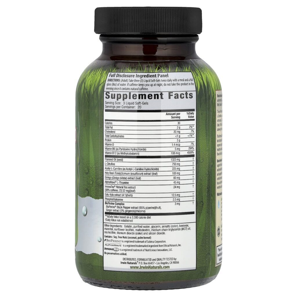 Irwin Naturals Brain Awake Red® 60 Cápsulas Softgel Líquidas - Imagem 2