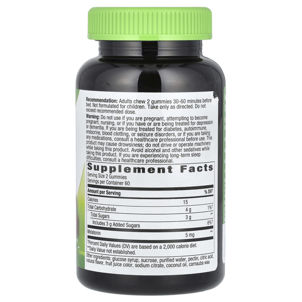 Natures Way Goma de Melatonina Morango 120 Gomas (25 mg por Goma) - Imagem 2