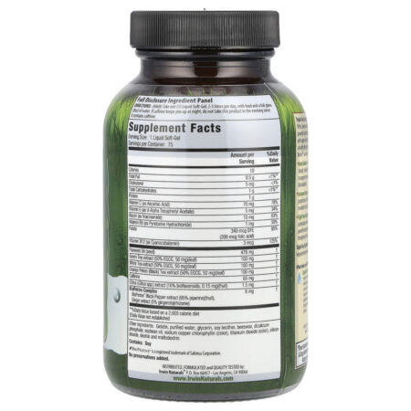 Irwin Naturals Triple-Tea Fat Burner® 75 Cápsulas Softgel Líquidas - Imagem 2