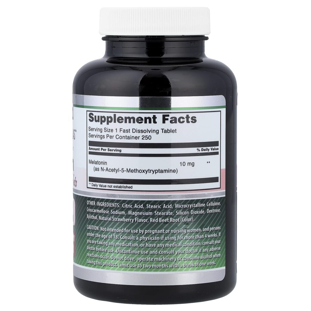 Amazing Nutrition Melatonina Morango 10 mg 250 Comprimidos - Imagem 2