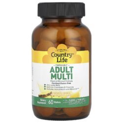 Country Life Multivitamínico para Adultos Mastigável Laranja e Abacaxi 60 Bolachas