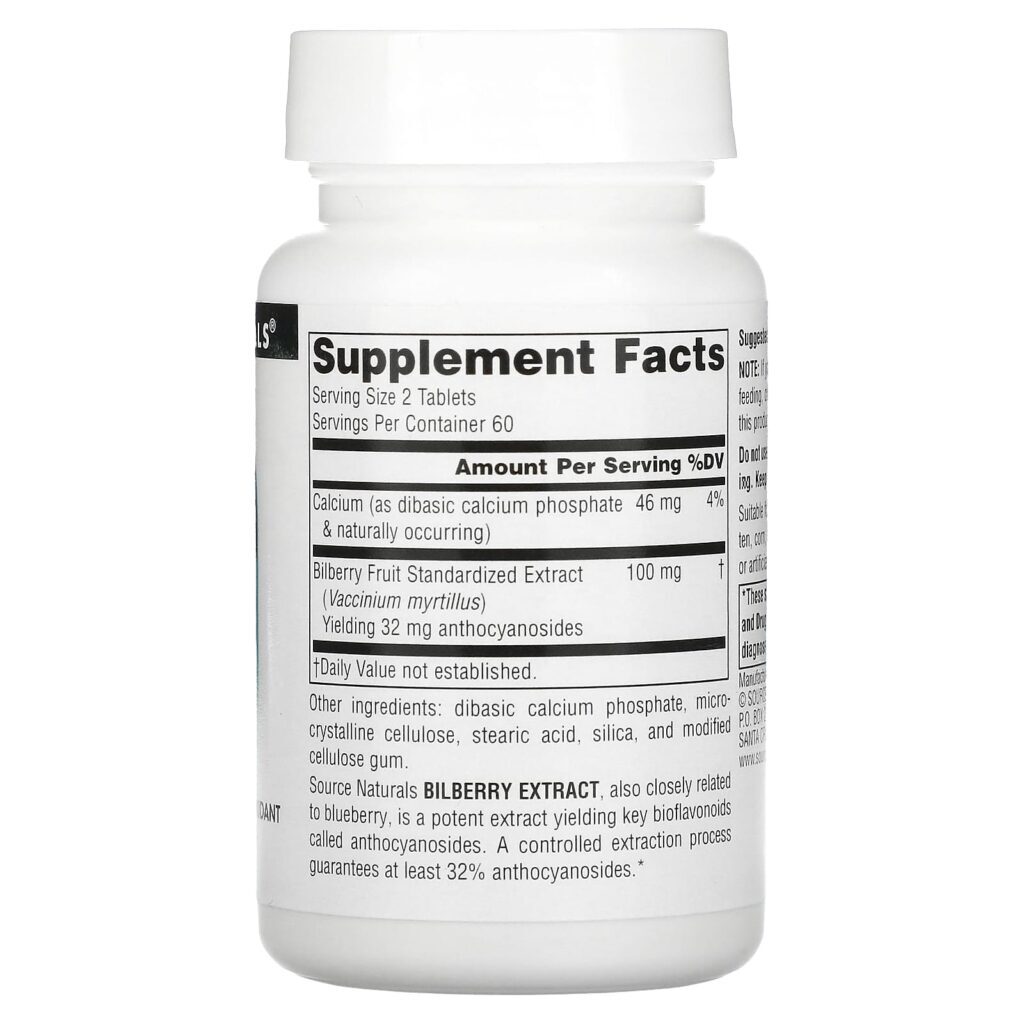 Source Naturals Extrato de Mirtilo Europeu 120 Comprimidos - Imagem 2