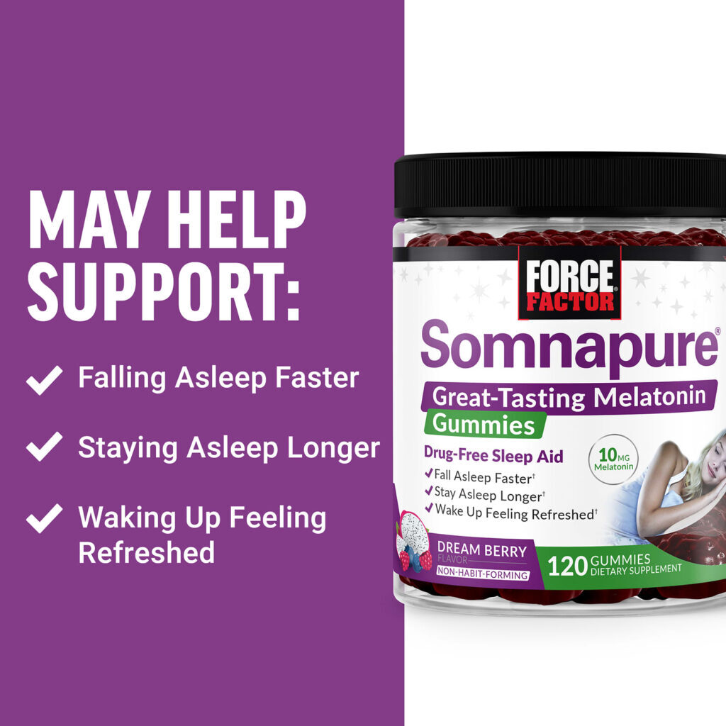 Force Factor Somnapure® Gomas Saborosas de Melatonina Frutos Silvestres 120 Gomas (5 mg por Goma) - Imagem 4