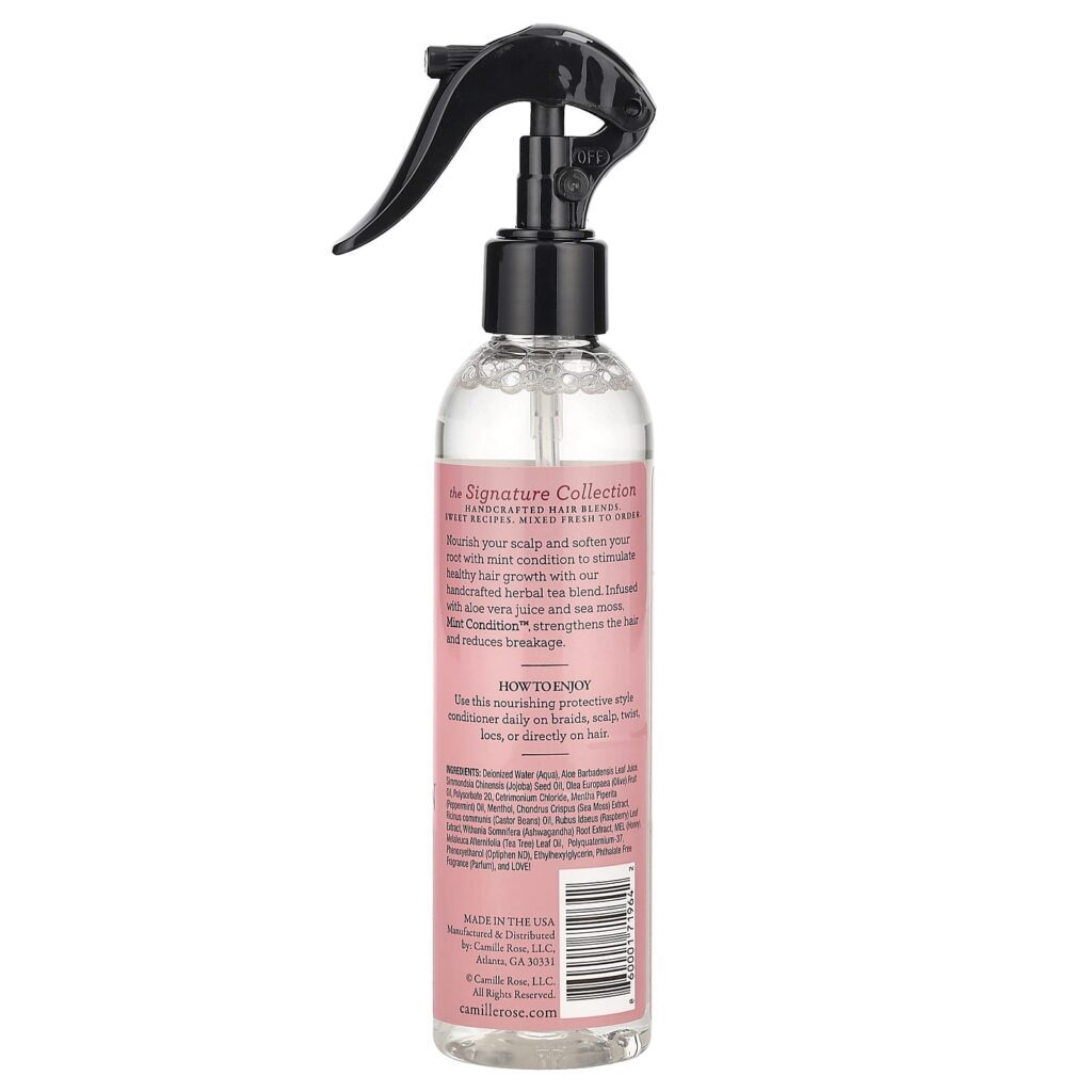 Camille Rose Trança de Menta e Spray para Couro Cabeludo Musgo Marinho e Aloe Vera 240 ml (8 oz) - Imagem 2