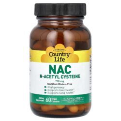 Country Life NAC Acetilcisteína 750 mg 60 Cápsulas Veganas