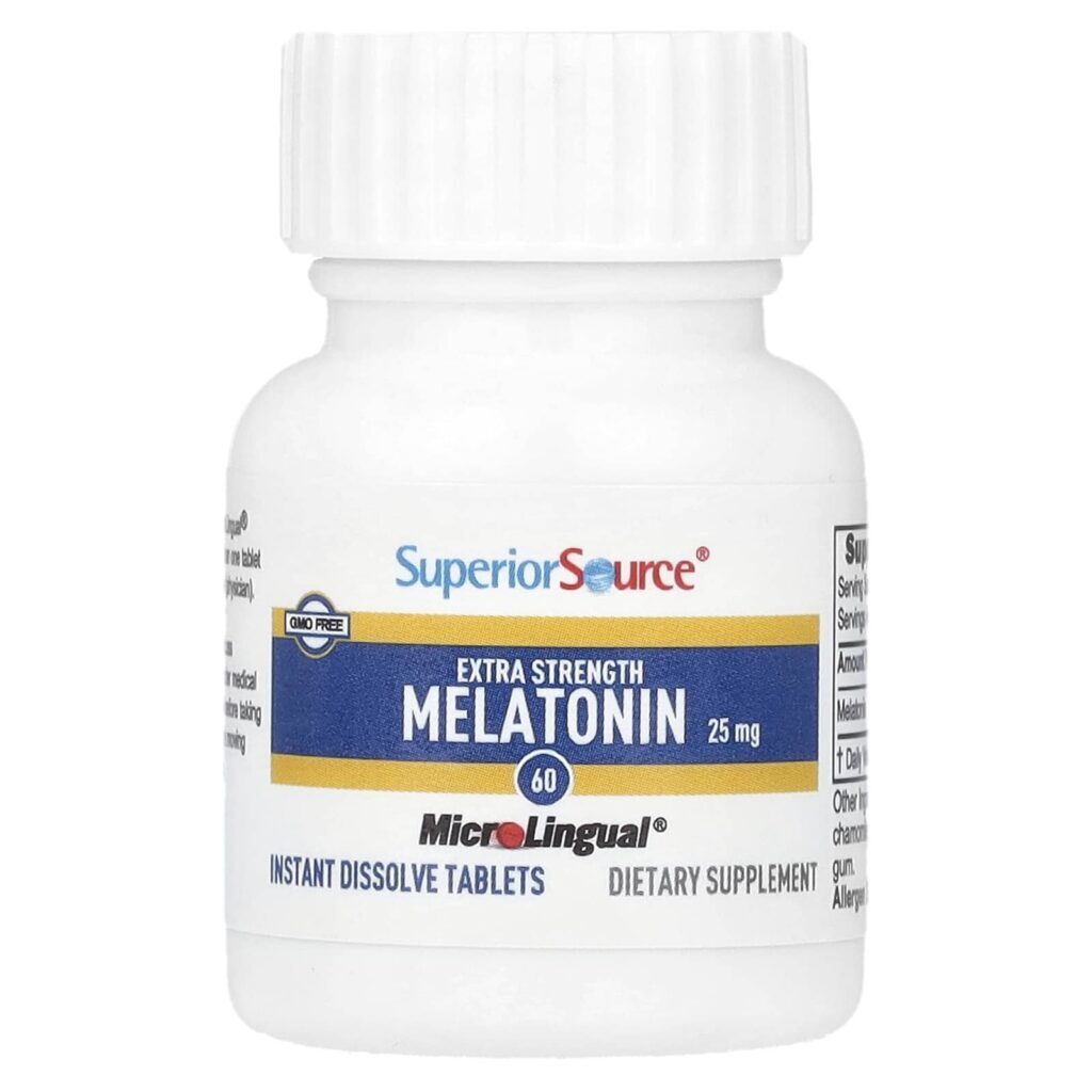 Superior Source Melatonina 25 mg 60 Comprimidos MicroLingual® de Dissolução Instantânea - Imagem 3