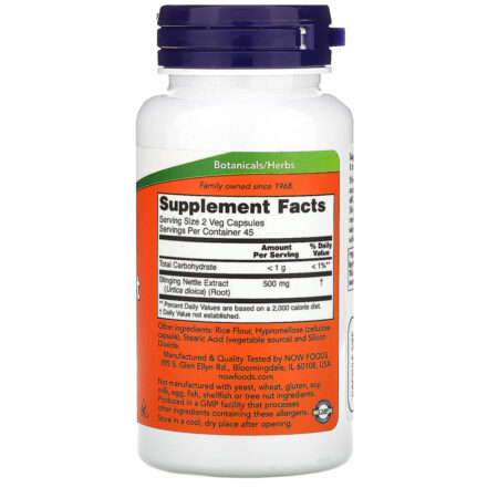 NOW Foods Extrato de Raiz de Urtiga 250 mg 90 Cápsulas Vegetais - Imagem 2