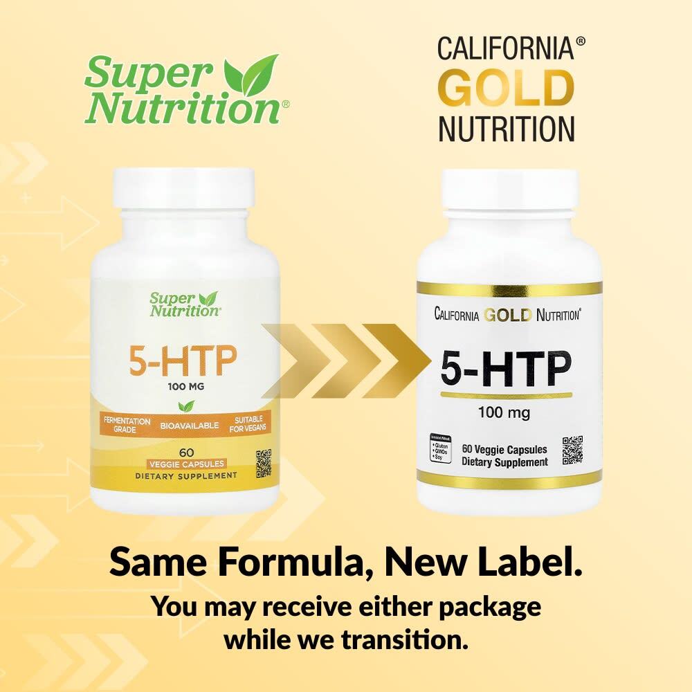 California Gold Nutrition 5-HTP 100 mg 60 Cápsulas Vegetais - Imagem 3