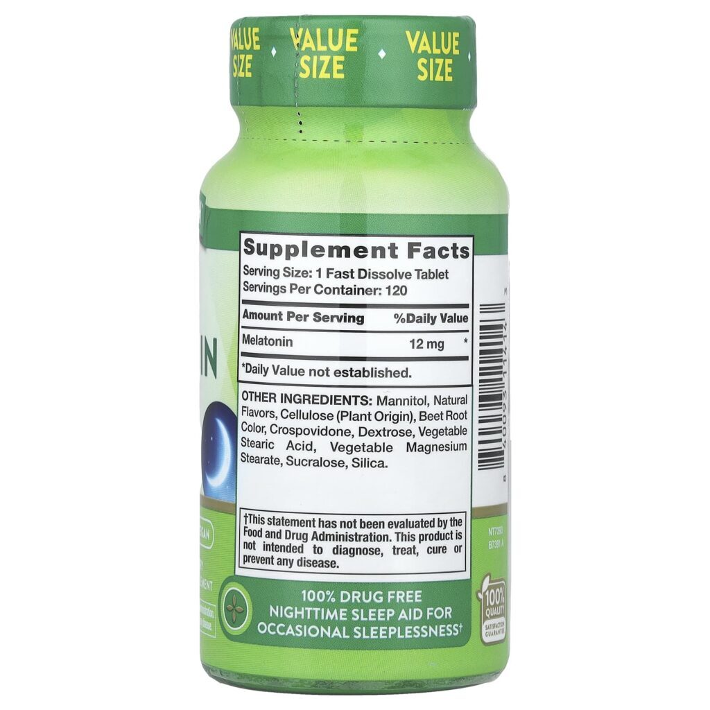 Natures Truth Melatonina para o Sono Fruto Silvestre Natural 12 mg 120 Comprimidos de Dissolução Rápida - Imagem 2