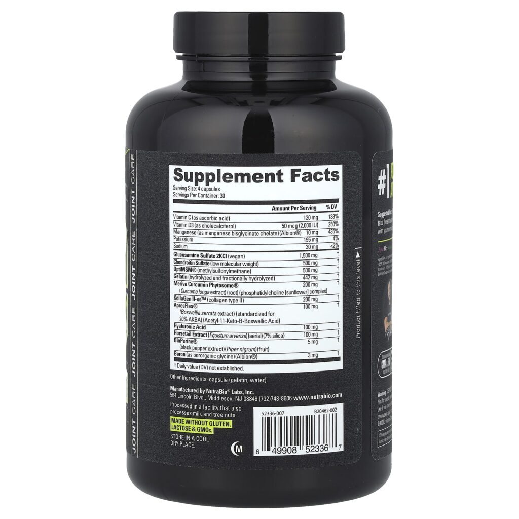 NutraBio Cuidado Extremo das Articulações 120 Cápsulas - Imagem 2