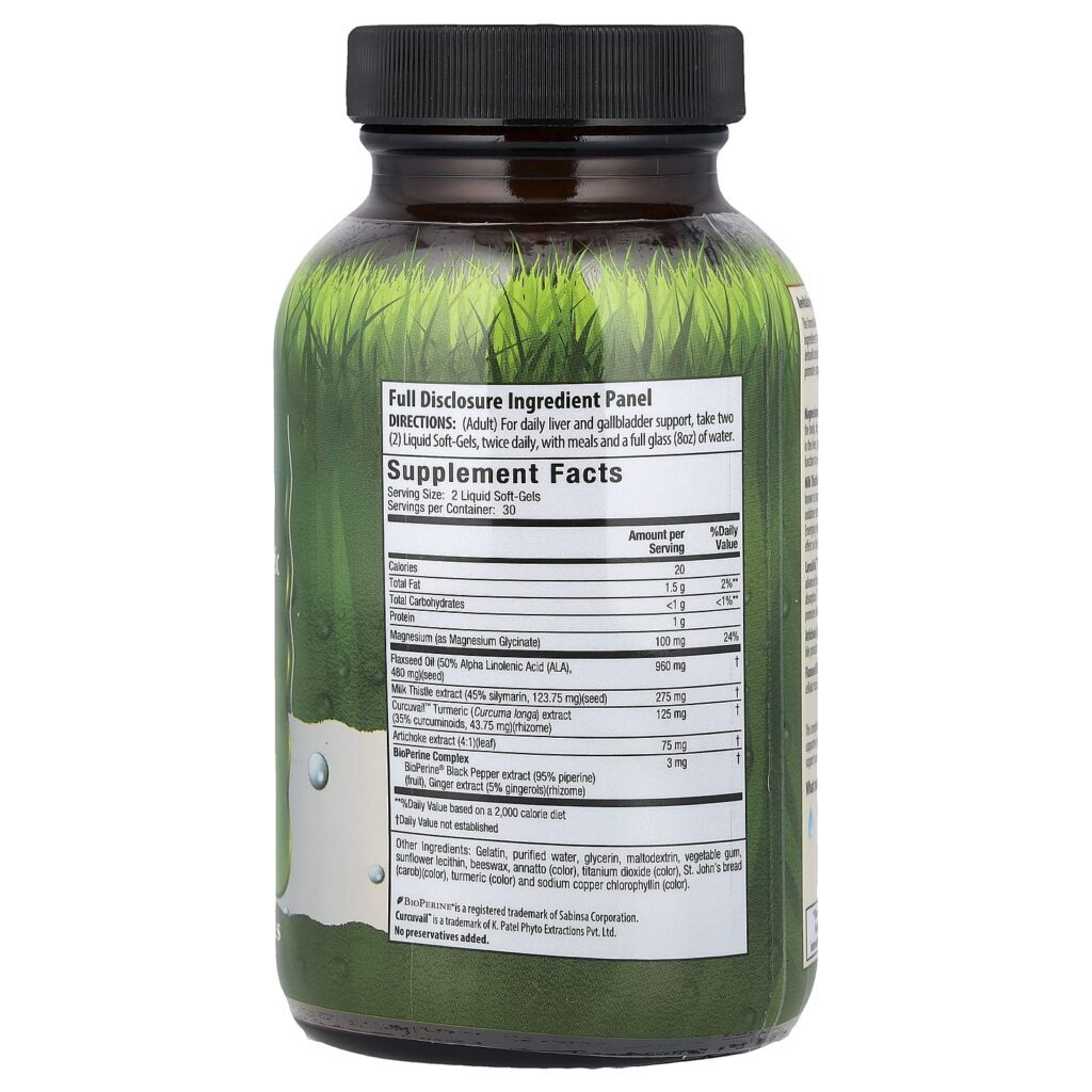 Irwin Naturals Magnésio de Absorção Avançada + Cardo-mariano e Cúrcuma 60 Cápsulas Softgel Líquidas - Imagem 2