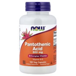 NOW Foods Ácido Pantotênico 500 mg 100 Cápsulas Vegetais