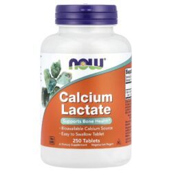NOW Foods Lactato de Cálcio 250 Comprimidos (85 mg por Comprimido)