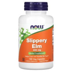 NOW Foods Olmo-escorregadio 400 mg 100 Cápsulas Vegetais