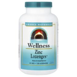 Source Naturals Wellness Zinc Lozenges™ Pêssego e Framboesa 120 Pastilhas