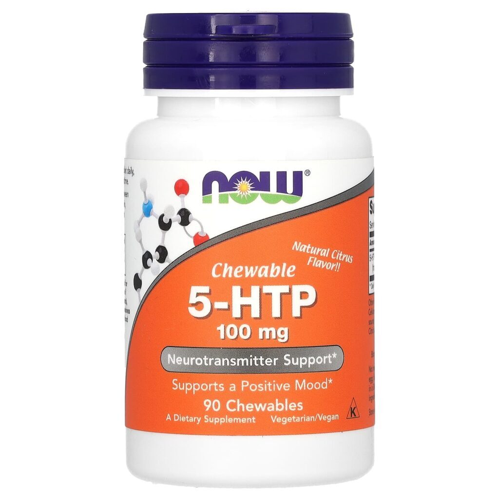 NOW Foods 5-HTP Cítricos Naturais 100 mg 90 Cápsulas Mastigáveis
