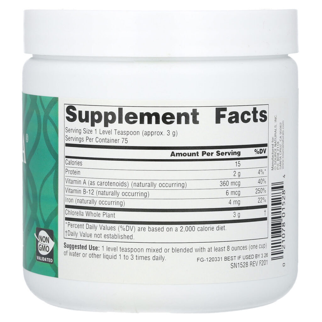 Source Naturals Yaeyama Chlorella® 2268 g (8 oz) - Imagem 2