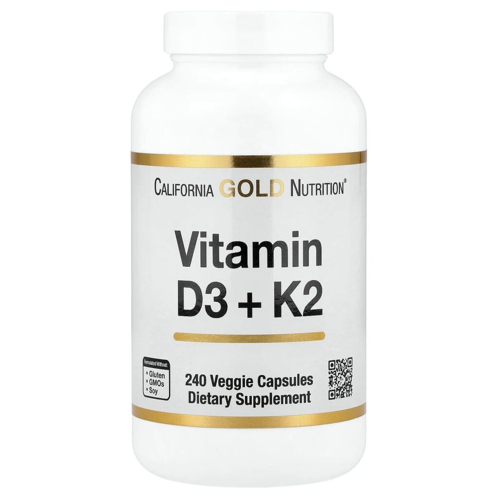 California Gold Nutrition Vitamina D3 + K2 240 Cápsulas Vegetais