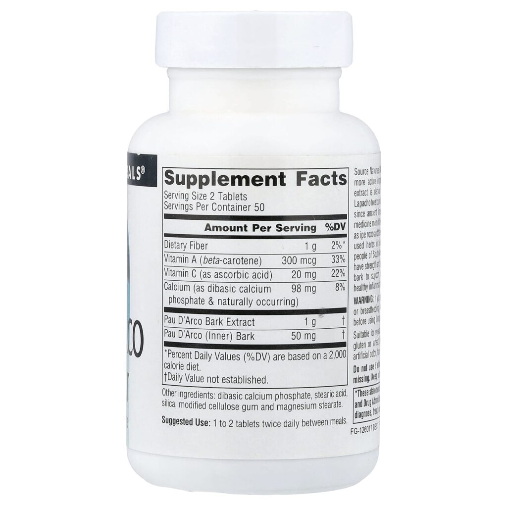 Source Naturals Extrato de Pau DArco 100 Comprimidos - Imagem 2