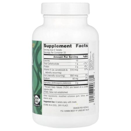 Source Naturals Espirulina 500 mg 200 Comprimidos - Imagem 2
