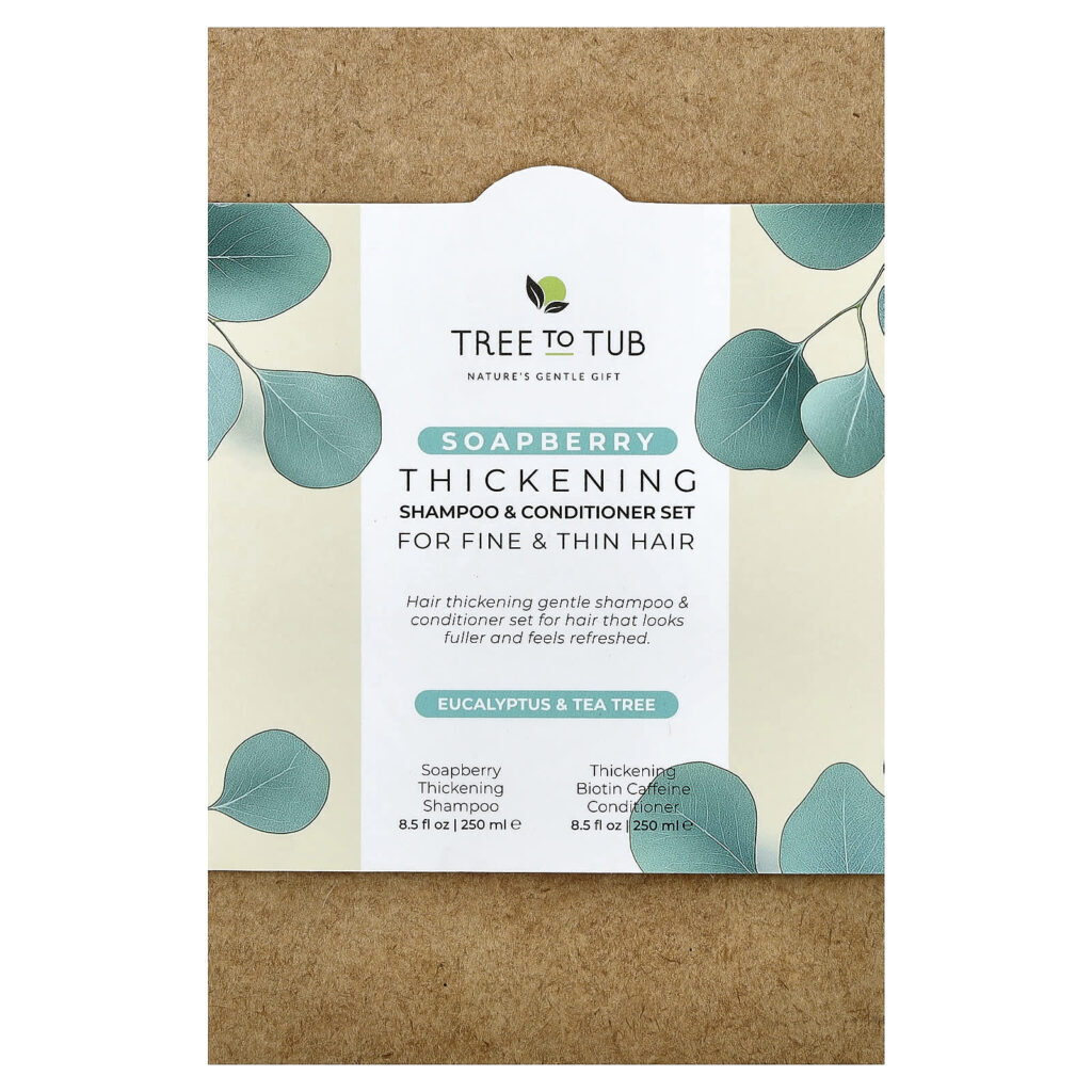 Tree To Tub Conjunto de Shampoo e Condicionador Espessantes Sapindus Conjunto de 2 Unidades 250 ml (85 fl oz) Cada - Imagem 2