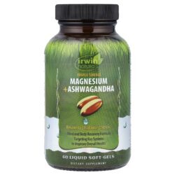 Irwin Naturals Magnésio de Fonte Tripla + Ashwagandha 60 Cápsulas Softgel Líquidas