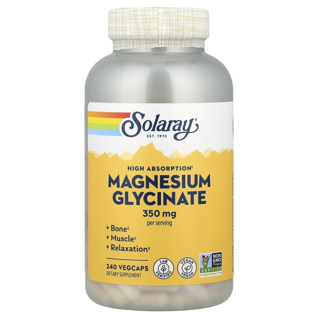 Solaray Glicinato de Magnésio Alta Absorção 240 VegCaps