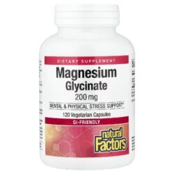 Natural Factors Glicinato de Magnésio 200 mg 120 Cápsulas Veganas