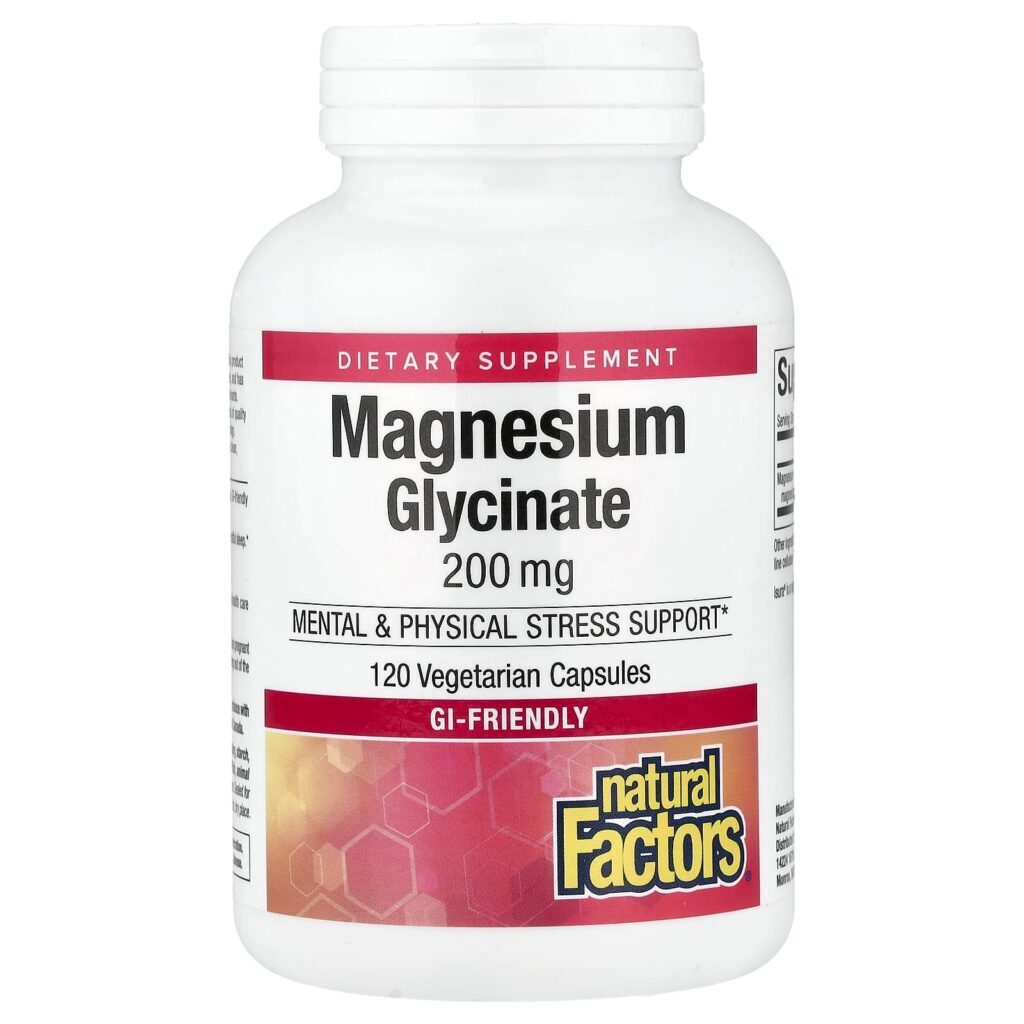 Natural Factors Glicinato de Magnésio 200 mg 120 Cápsulas Veganas