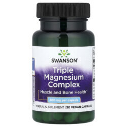 Swanson Complexo de Magnésio Triplo 400 mg 30 Cápsulas Veganas