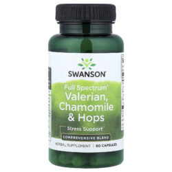 Swanson Valeriana Camomila e Lúpulo Full Spectrum® 60 Cápsulas
