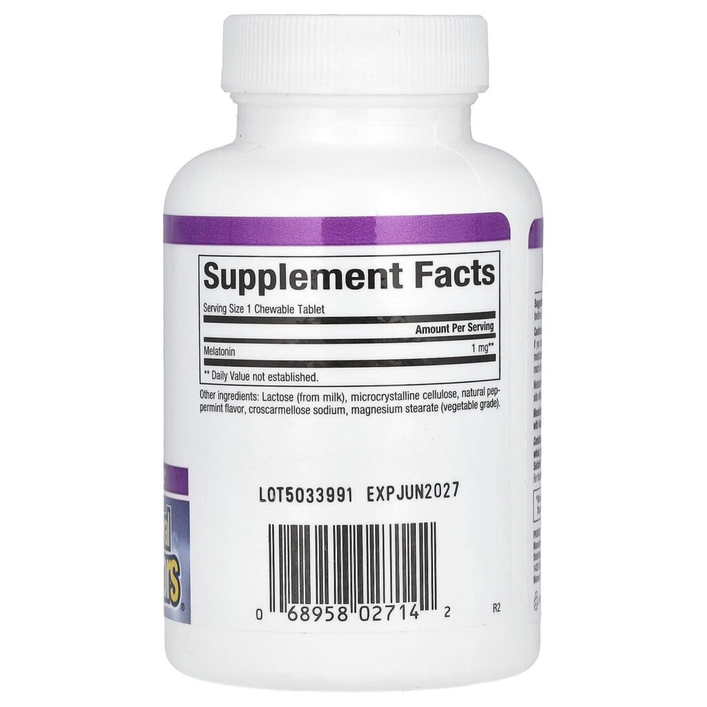 Natural Factors Stress-Relax Melatonina 1 mg 180 Comprimidos Mastigáveis - Imagem 2