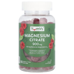 YumVs Citrato de Magnésio Framboesa 90 Gomas (300 mg por Goma)