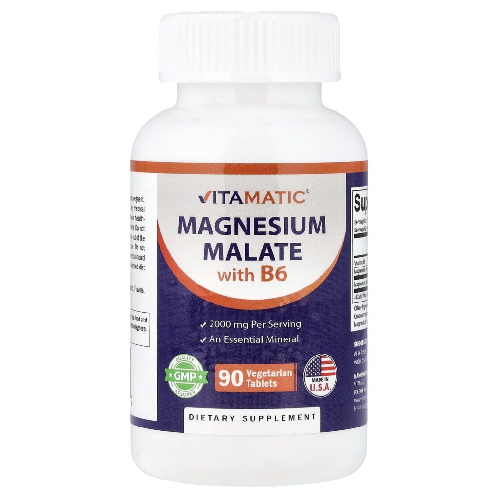 Vitamatic Malato de Magnésio com B6 90 Comprimidos Vegetarianos