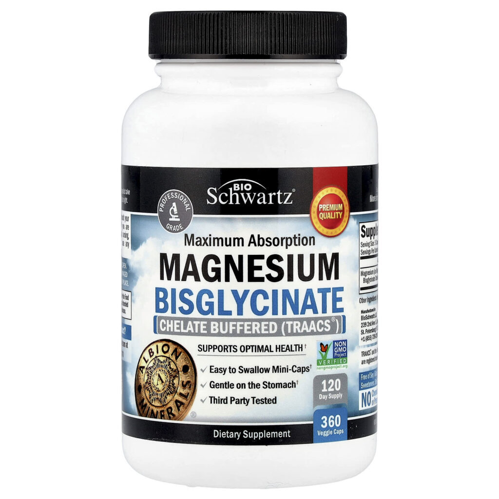 BioSchwartz Máxima Absorção Bisglicinato de Magnésio 360 Cápsulas Vegetais