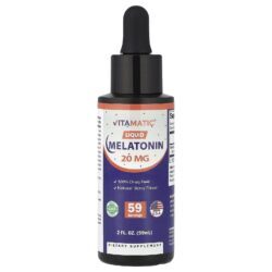 Vitamatic Melatonina Líquida Fruto Silvestre Natural 20 mg 59 ml (2 fl oz)