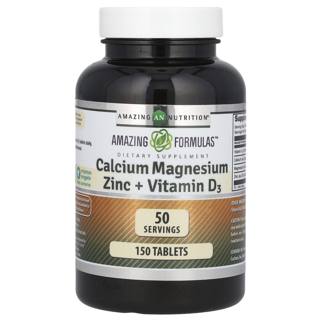 Amazing Nutrition Amazing Formulas Cálcio Magnésio e Zinco + Vitamina D3 150 Comprimidos