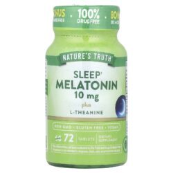 Natures Truth Melatonina para Sono e L-Theanine 10 mg 72 Comprimidos