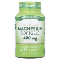 Natures Truth Magnésio 400 mg 72 Cápsulas Softgel de Liberação Rápida