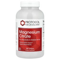 Protocol for Life Balance Citrato de Magnésio 180 Cápsulas Softgel (133 mg por Cápsula Softgel)