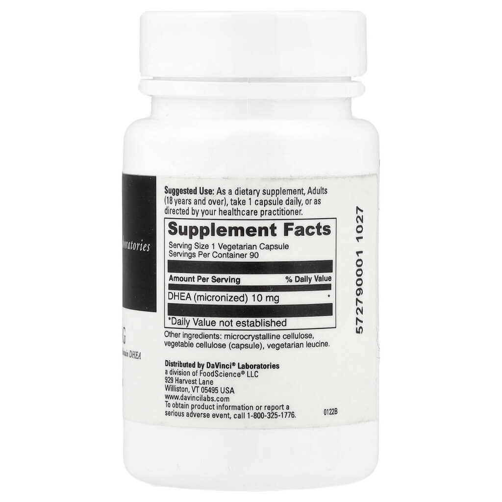 DaVinci Laboratories DHEA micronizado 10 mg 90 cápsulas - Imagem 2