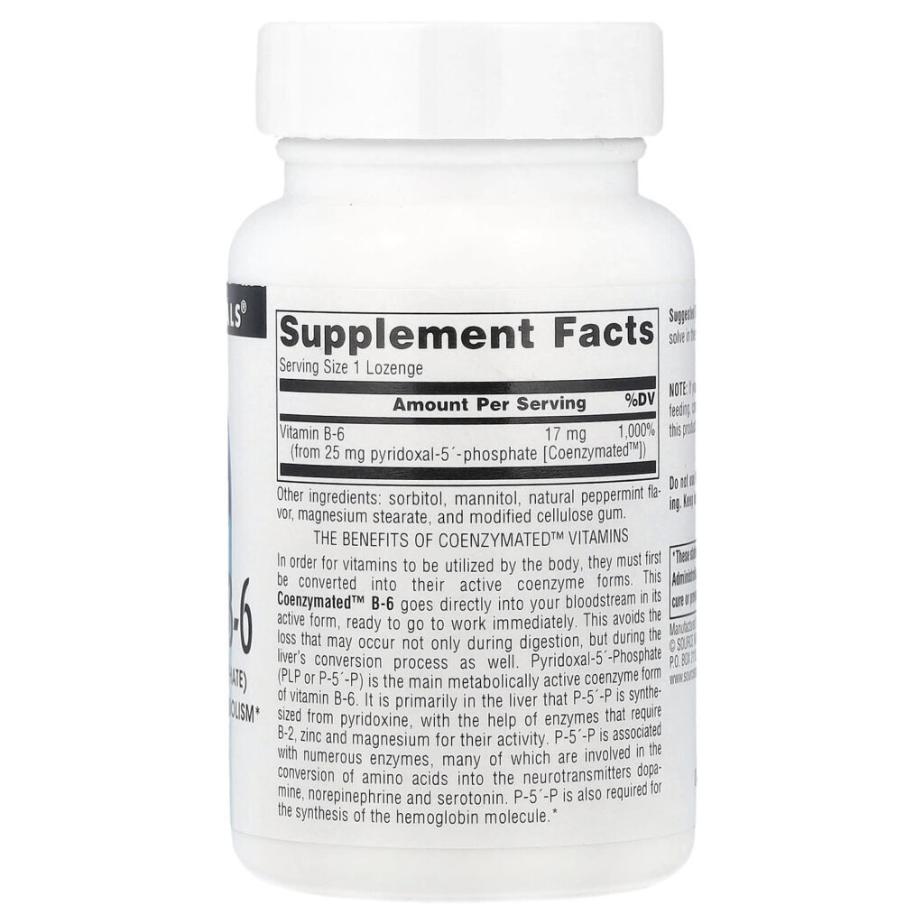 Source Naturals B-6 Coenzymated™ 25 mg 120 Pastilhas - Imagem 2